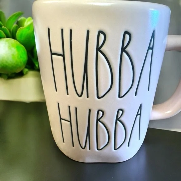 NWOT Rae Dunn Blush Pink HUBBA HUBBA Mug Lovely Soft Shell Pink Collectible Gift - Picture 3 of 13